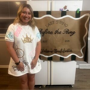 White Graphic T-Shirt Dress